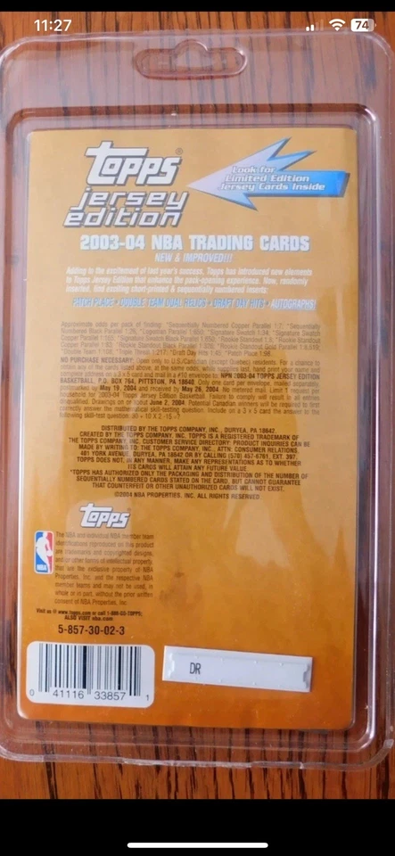 🔥 Lebron RC? Kobe? Wade? Anthony? 2003 Topps Jersey Edition Sealed Pack INVEST - Image 2 of 2