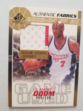 2003-04 SP Game Used #LO-J Lamar Odom Authentic Fabrics Gold #/100 Clippers