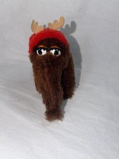 Vintage Applause Sesame Street Snuffleupagus In Reindeer Hat 4 Plush Toy Rare
