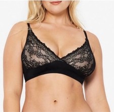 NEW- RUBY RIBBON LACE SECOND SKIN DEMIETTE Black Womens Size 34