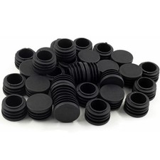30 Pcs 1-1/4"Round Plastic Plugs Insert Black End Caps Tubing End Caps for Round