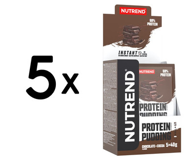 5 x Nutrend Protein Pudding, Chocolate + Cocoa - 5 x 40g (43,99 EUR/kg)