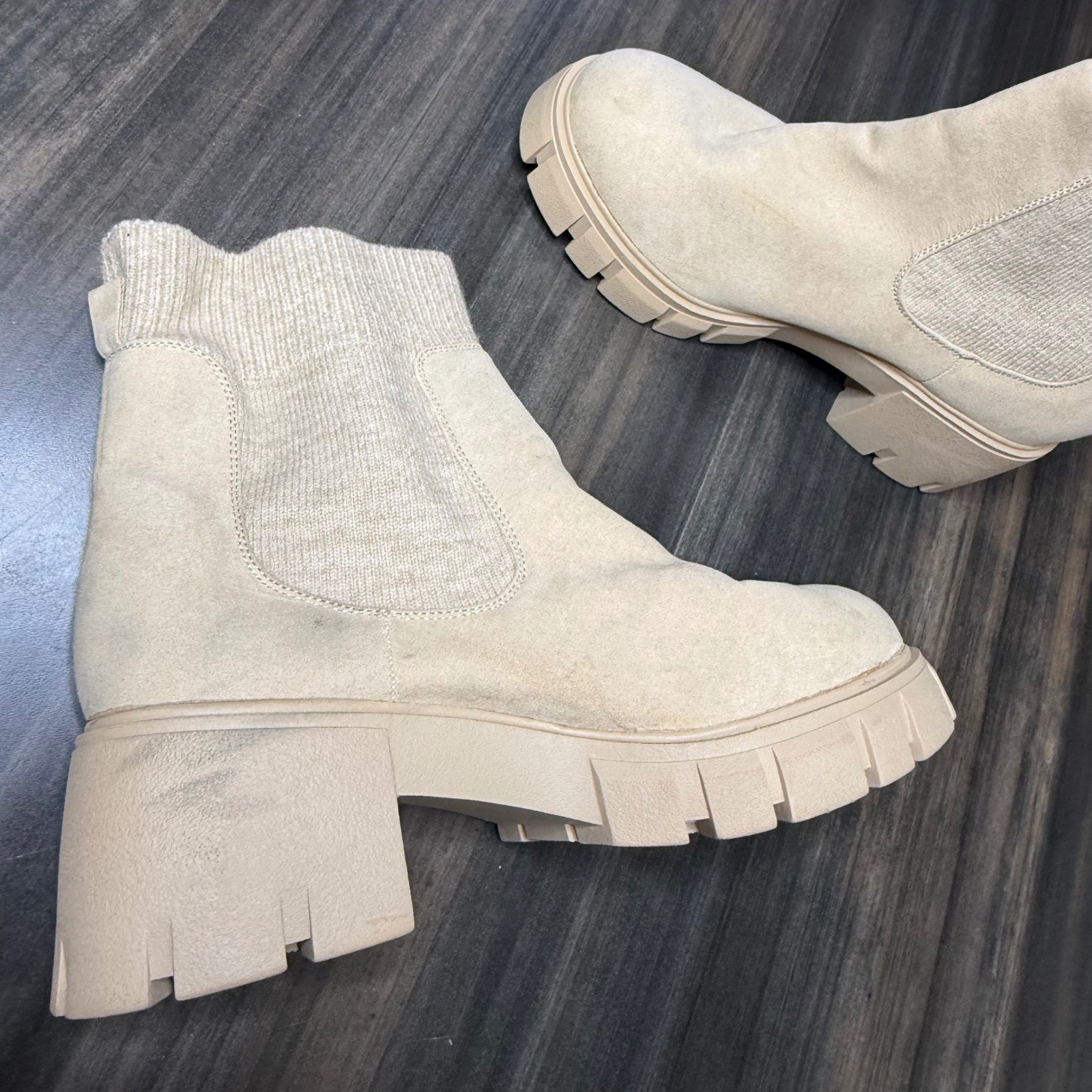 SAOLA Stivaletti con suola a strappo torrida tacco grosso calzino stivaletti larghi larghezza 11WW