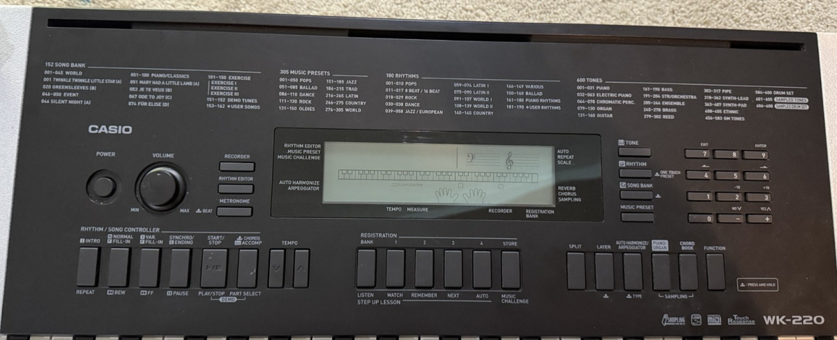 Keyboard Casio WK 220 Electric Piano w/power Supply | eBay