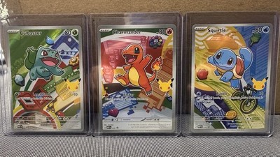 Pokemon First Partner Illustration Collection Series 1 Kanto Gen 1 Starters Set