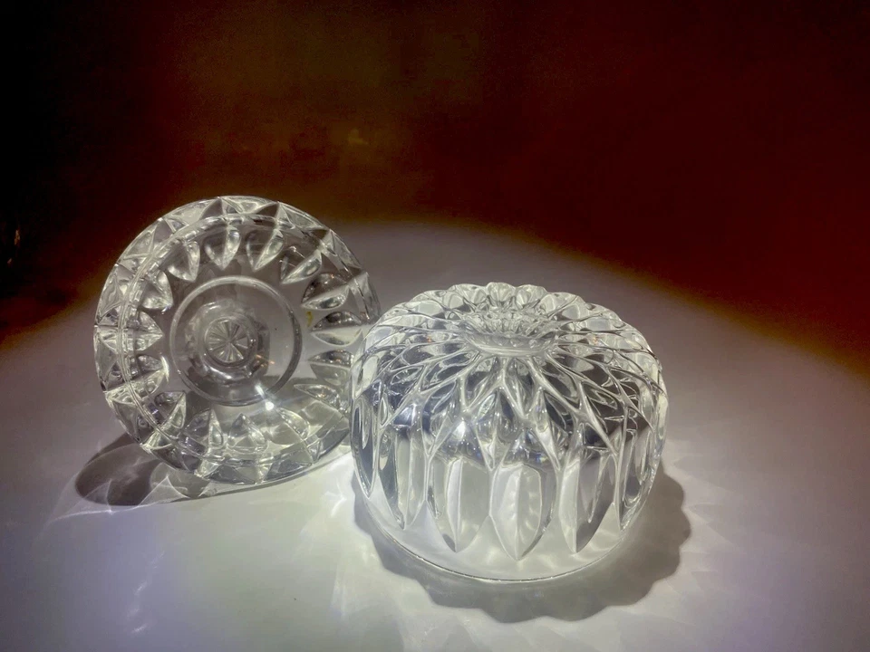 Ornate Gorham Crystal Cream & Sugar Bowl W/Lid 3 PC SET MINT Germany - Image 2 of 4