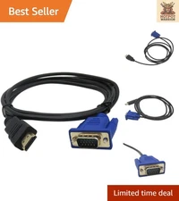 Versatile HDMI Male to VGA Male Converter Cable, 6FT for PC and Projectors