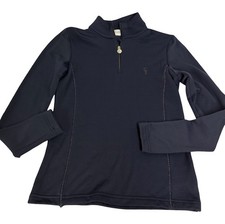 Golfino Shirt Womens 6 Navy Blue 1/4 Zip Mock Golf Top NWOT Golfino Logo