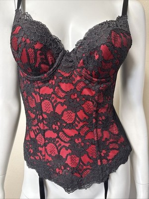 Vtg Victorias Secret Y2K 90s Corset Bustier Top 34B Vamp Dark Romantic Flaws
