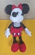 Disney Hallmark Valentine's Sweetheart Minnie Mouse Red Black Stuffed 15"Plushie