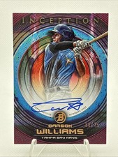 2022 Bowman Inception CARSON WILLIAMS Prospect RC Auto /75 Rays