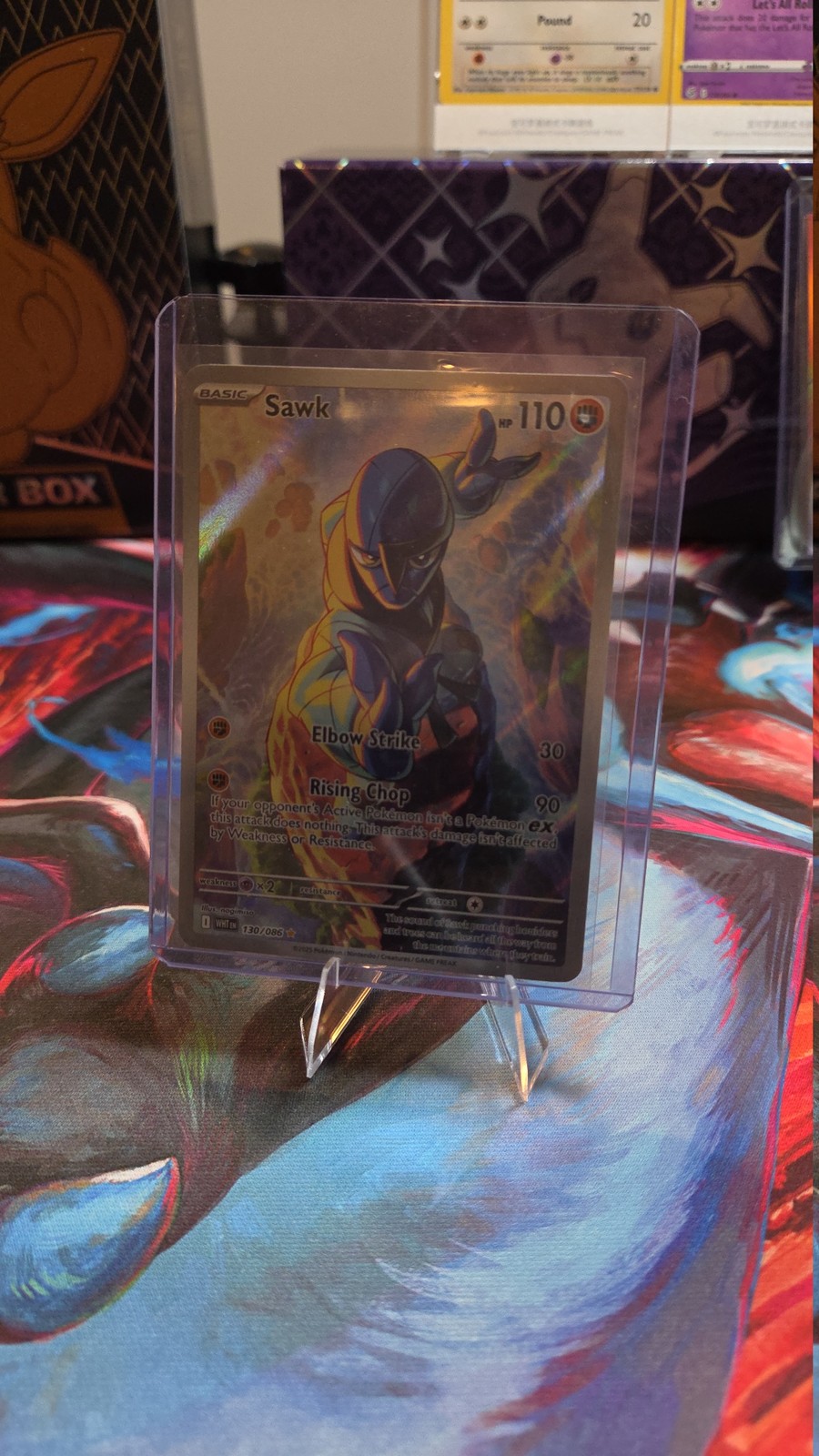 Pokemon Sawk 130/86 White Flare Illustration Rare NM Near Mint TCG