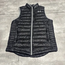 Under Armour Puffer Vest Men's Medium Black Coldgear Down Fill Nylon