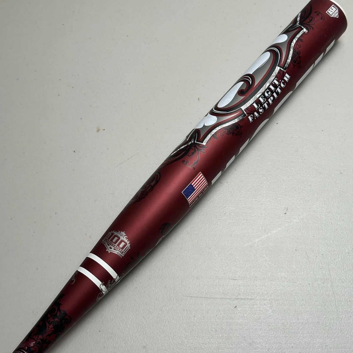 Batte De Softball Vintage Worth 33 Pouces, Modèle 485SB Ball Buster, Rouge, Bois