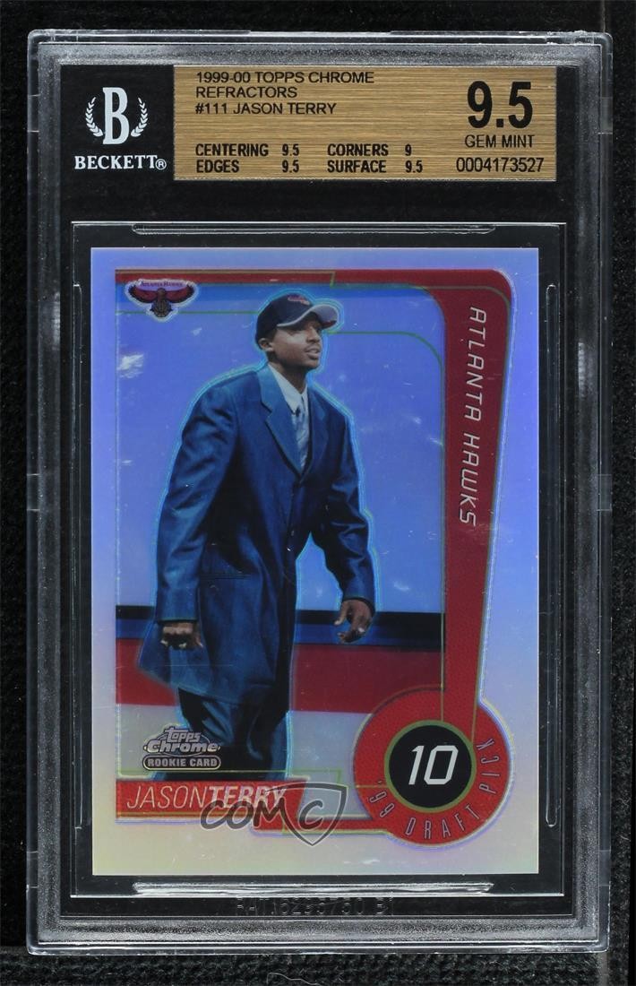 1999 Topps Chrome '99 Draft Pick Refractor Jason Terry #111 BGS 9.5 GEM MINT h8k