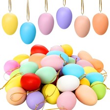 24 Pcs Easter Egg Decorations, Plastic Easter Hanging Ornaments for Trees, Ea...