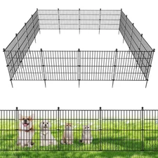 10 Panels No Dig Decorative Outdoor Garden Fence for Yard, 24 in(H) X 20 ft(L...