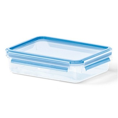 EMSA Clip & Close Aufbewahrungs-Dose 1,2 Liter, rechteckig, transparent/blau