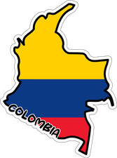 Colombia Map Flag Sticker Decal