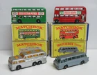 Matchbox Lesney Group of 4 Buses - Damiler, Routemaster, Greyhound, Leyland