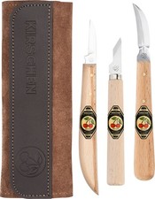 KIRSCHEN Schnitzmessersatz in Ledertasche 3-tlg. Schnitzmesser Schnitzwerkzeug