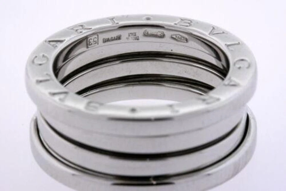 Anillo Banda Bvlgari Bulgari B.Zero1 Oro Blanco 18k Talla 53 6.5 VENDEDOR DE EE. UU. Foto 2 de 4