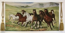 Gobelin Tapestry Wandteppich Wandbehang Teppich Pferde Herde 140x75cm