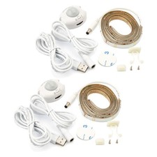 2x LED Sensor USB Strip Nachtlicht 1,2m warmweiß Bewegungsmelder Sensor -UVP 39€