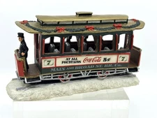 Coca Cola Vintage 1993 Town Square Collection Christmas Trolly Figurine