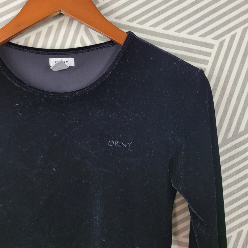 Vestido de Terciopelo Vintage DKNY Niñas Grande 10/12 Negro Años 90 Y2K Gótico Grunge Halloween Foto 2 de 4