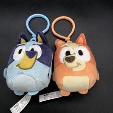 Bluey Blue  Bingo 4" Mini Plush Clip On Keychains Purse Charms