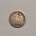1853-P Mint Seated Liberty Dime 10c Old US 90% Silver Coin  12,173,000 minted