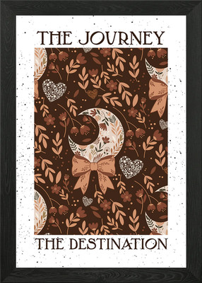 Floral Botanical Moon & Bow Gerahmtes Wandbild Poster Leinwanddruck Bild