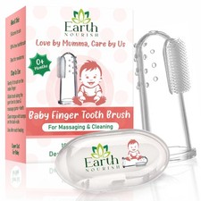 Earth Nourish Silicone Baby Finger Toothbrush BPA-Free Soft Gum Brush