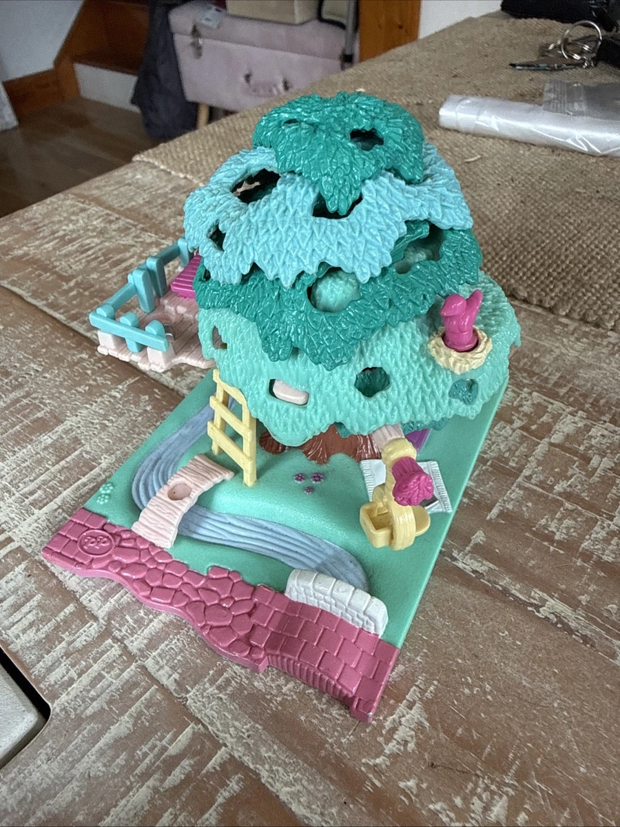 Bluebird Polly Pocket Treehouse Pollyville Town Playset vintage Original 1990s Girl's Toys Tree House Mini Mattel 100% Complet avec poupées - France