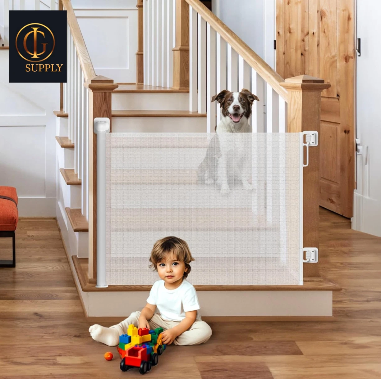 HOMEAL Retractable Baby Gates for Stairs Doorways, Outdoor
