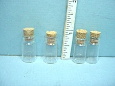 Miniature Glass Bottle wi Cork (4) #MUL5554 Handley 1/12th Scale