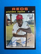 2020 Topps Heritage ARISTIDES AQUINO Real One Autograph Auto Reds RC ROA-AAQ