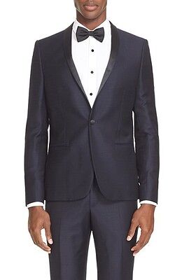 NEUF Veste de dîner jacquard laine Kooples - bleu marine / 2024 noir satin - 36