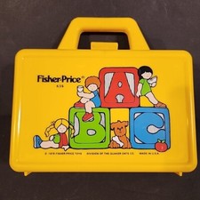 Fisher Price Play Mini Lunch Box Yellow Thermos 1979 ABC 638 Vintage