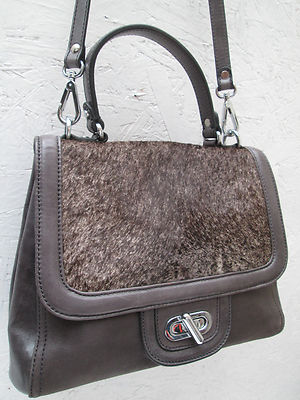 Sac à Main Vintage KESSLORD En Cuir Et Toile - Couleur Rouge - Occasion