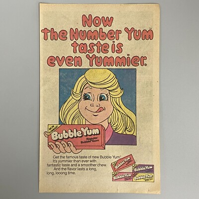 Bubble Yum 1981 Die Hershey Company Bubble Kaugummi Vintage Retro Werbung