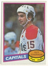 1980-81 O-PEE-CHEE # 352 GUY CHARRON CAPITALS OPC HOCKEY - NICE NO CREASES LOOK!