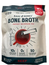 Bare&Bones/Beef Bone Broth/GRASS-FED/12 servings 10gprotein 0gSugar 50calories