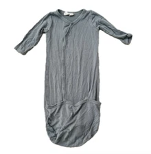 Kyte Baby Grey Baby Gown Sleeper 0-3 Month Bamboo Snap Close Long Sleeve