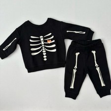 Jumping Beans Baby Halloween Skeleton Sweatsuit Size 6 Months