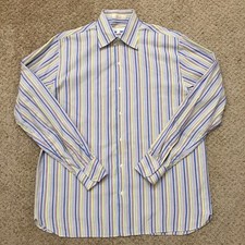 Perry Ellis Shirt Mens Large Multicolor Strip...