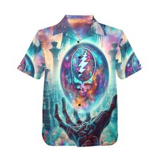 Hawaiian Button Shirt. 70's Rock Music Grateful Dead