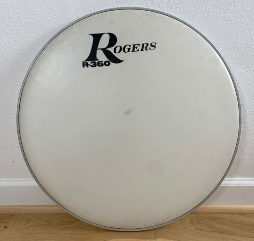 ROGERS R-360 Factory Stock Logo 22-inch Bass Kick Drum Head Drumhead 70s 80s Vtg - Afbeelding 1 van 6