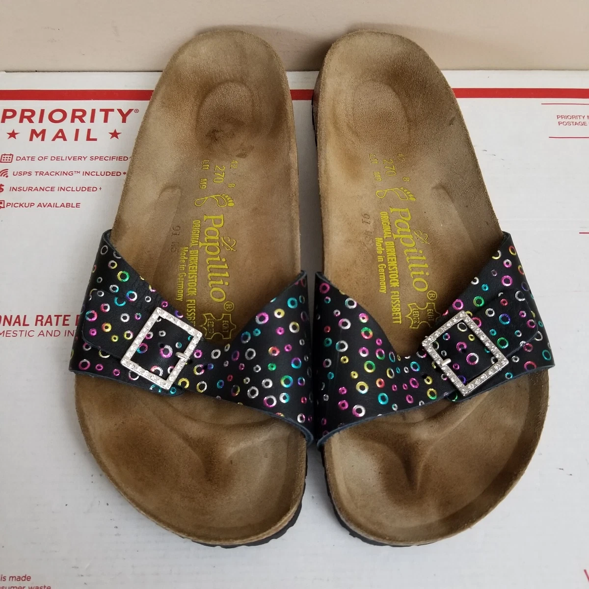 Birkenstock Papillo Madrid Jeweled Sandals Flip Flops Buckle Multicolor 42 11